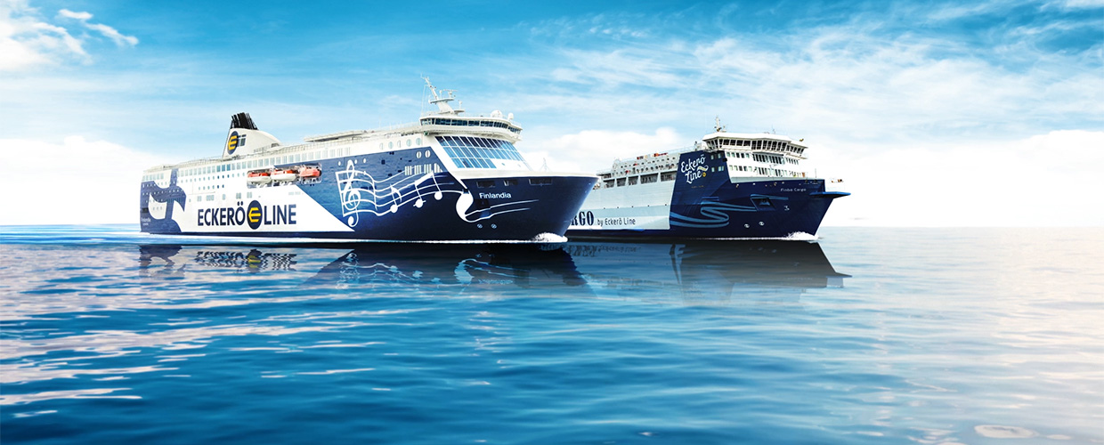 MS Finlandia and MS Finbo Cargo at the sea